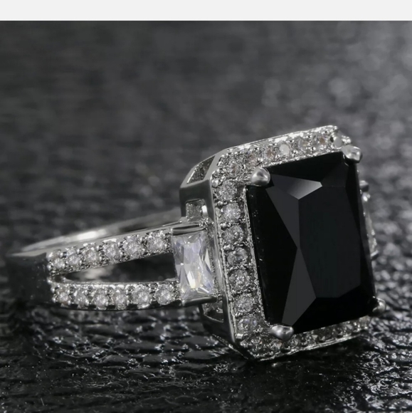 New 925 Silver Princess Cut 3.0 Ct Black Sapphires - Picture 2 of 4